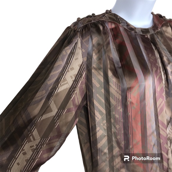 Vintage Stuart Lang Silky Pleated Blouse - Picture 3 of 11